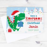 Personalised Dinosaur Have a Roarsome Christmas Card Extra Image 2 Preview